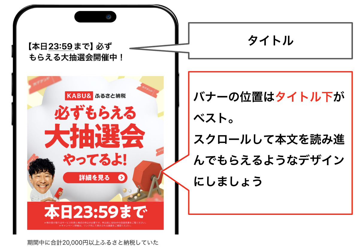 バナーを盛り込む